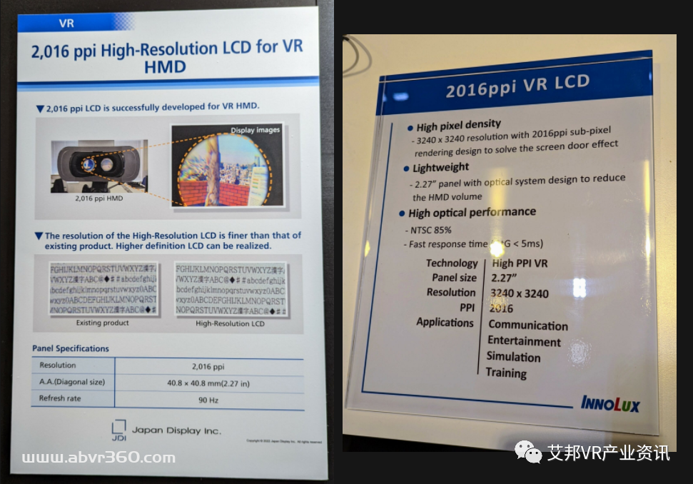 JDI和群创光电推出用于VR头戴设备的3K超清LCD