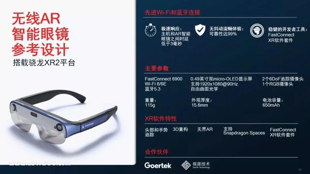 高通发布骁龙XR2无线AR智能眼镜参考设计，采用耐德佳自由曲面钻石光学模组