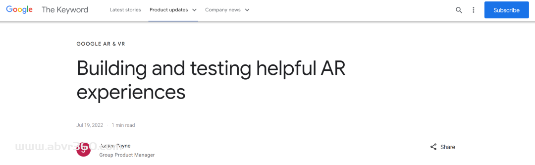 谷歌新款AR眼镜即将展开测试