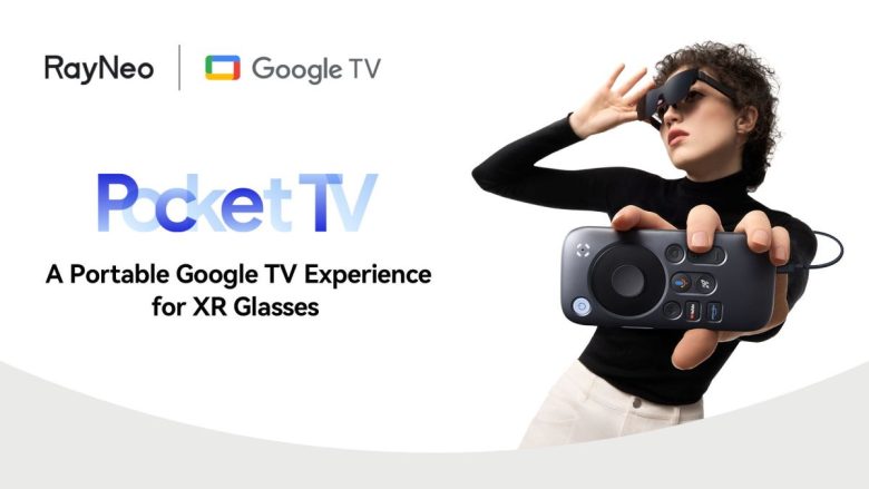 Homatics Pocket TV 是一款专为 RayNeo XR 眼镜打造的便携式 Google TV 设备