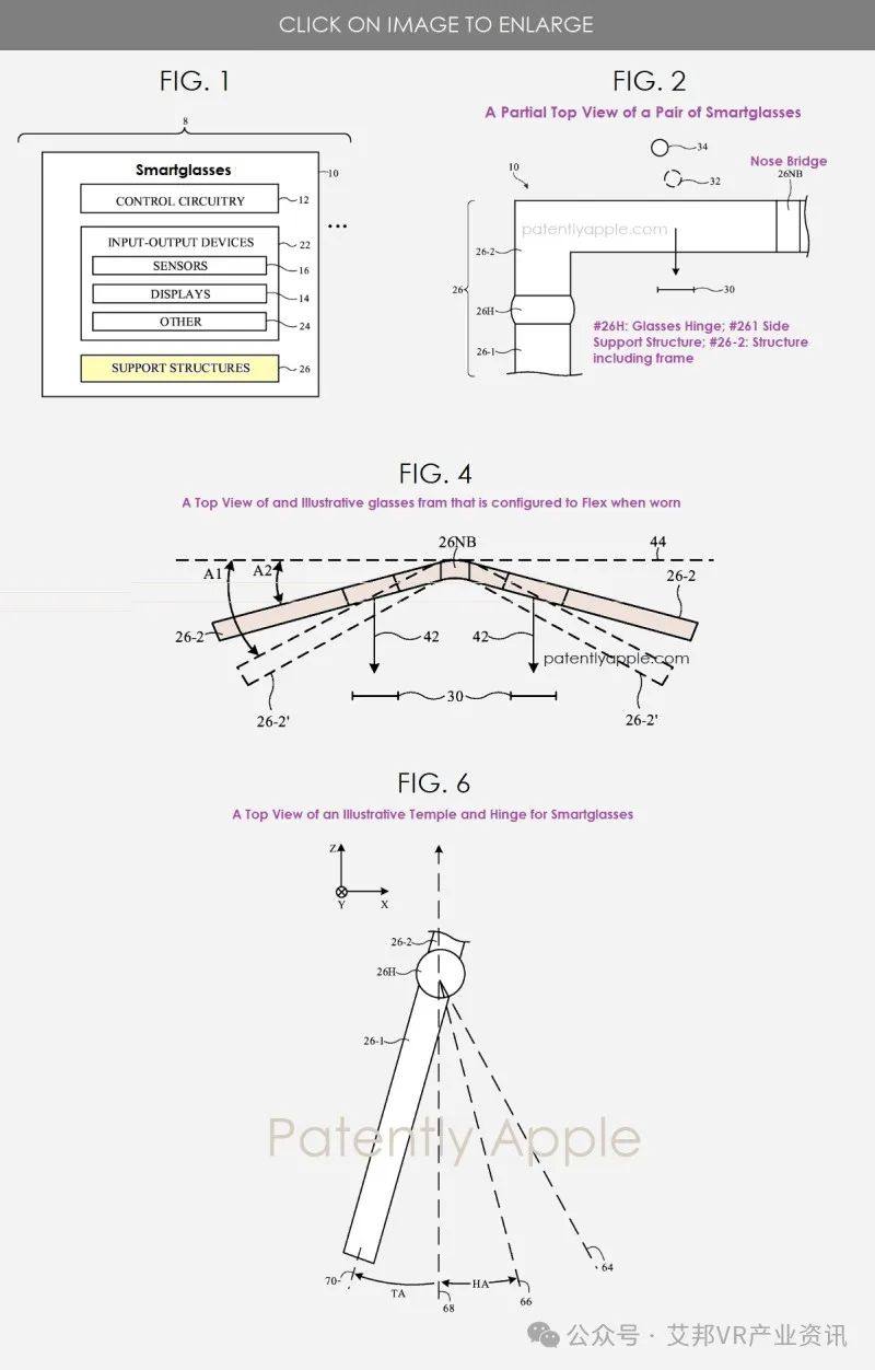 苹果获得了一项柔性框架智能眼镜专利